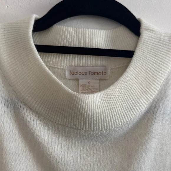 Jealous Tomato Cream Ruffle Sleeve Blouse - Picture 2 of 3